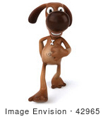 #42965 Royalty-Free (Rf) Clipart Illustration Of A 3d Brown Dog Mascot Walking Forward