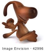 #42996 Royalty-Free (Rf) Cartoon Clipart Of A 3d Brown Dog Mascot Meditating - Pose 2