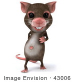 #43006 Royalty-Free (Rf) Cartoon Clipart Illustration Of A 3d Mouse Mascot Walking Forward
