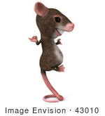 #43010 Royalty-Free (Rf) Cartoon Clipart Illustration Of A 3d Mouse Mascot Perched Up On Its Tail And Meditating - Pose 2