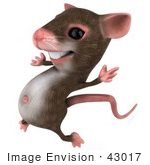 #43017 Royalty-Free (Rf) Cartoon Clipart Illustration Of A 3d Mouse Mascot Leaping