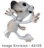 #43105 Royalty-Free (Rf) Clipart Illustration Of A 3d Jack Russell Terrier Dog Mascot Leaping
