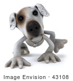 #43108 Royalty-Free (Rf) Clipart Illustration Of A 3d Jack Russell Terrier Dog Mascot Walking On All Fours - Pose 2