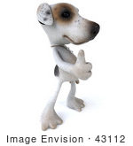 #43112 Royalty-Free (Rf) Clipart Illustration Of A 3d Jack Russell Terrier Dog Mascot Giving The Thumbs Up - Pose 2