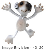#43120 Royalty-Free (Rf) Clipart Illustration Of A 3d Jack Russell Terrier Dog Mascot Jumping