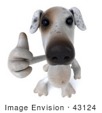 #43124 Royalty-Free (Rf) Clipart Illustration Of A 3d Jack Russell Terrier Dog Mascot Giving The Thumbs Up - Pose 3