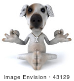 #43129 Royalty-Free (Rf) Clipart Illustration Of A 3d Jack Russell Terrier Dog Mascot Meditating - Pose 1