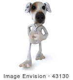 #43130 Royalty-Free (Rf) Clipart Illustration Of A 3d Jack Russell Terrier Dog Mascot Walking Forward
