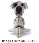 #43131 Royalty-Free (Rf) Clipart Illustration Of A 3d Jack Russell Terrier Dog Mascot Meditating - Pose 3