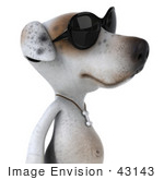 #43143 Royalty-Free (Rf) Clipart Illustration Of A 3d Jack Russell Terrier Dog Mascot Wearing Sunglasses - Pose 2