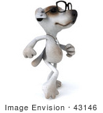 #43146 Royalty-Free (Rf) Clipart Illustration Of A 3d Jack Russell Terrier Dog Mascot Wearing Glasses - Pose 4