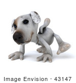#43147 Royalty-Free (Rf) Clipart Illustration Of A 3d Jack Russell Terrier Dog Mascot Walking On All Fours - Pose 1