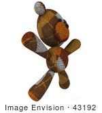 #43192 Royalty-Free (Rf) Illustration Of A 3d Knitted Teddy Bear Mascot Doing Jumping Jacks