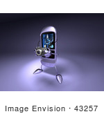 #43257 Royalty-Free (Rf) Illustration Of A Rounded 3d Cellphone Taking Pictures With A Camera