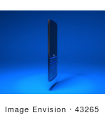 #43265 Royalty-Free (Rf) Illustration Of A 3d Modern Blue Cell Phone - Version 5