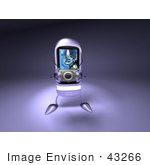 #43266 Royalty-Free (Rf) Illustration Of A Rounded 3d Cellphone Taking Pics With A Camera