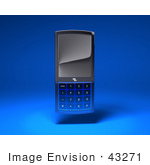#43271 Royalty-Free (Rf) Clipart Illustration Of A 3d Modern Blue Cell Phone - Version 2