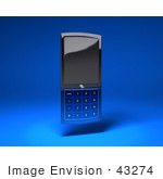#43274 Royalty-Free (Rf) Clipart Illustration Of A 3d Modern Blue Cell Phone - Version 1