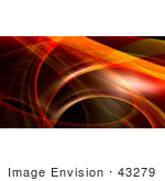 #43279 Royalty-Free (Rf) Illustration Of A Red And Orange Fractal Swoosh Background - Version 1