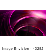 #43282 Royalty-Free (Rf) Illustration Of A Pink Fractal Swoosh Background On Black