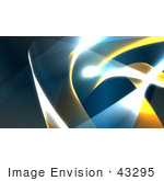 #43295 Royalty-Free (Rf) Illustration Of A Background Of Blue And Yellow Swooshes And Bright Lights - Version 1