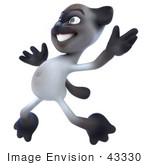 #43330 Royalty-Free (Rf) Clipart Illustration Of A 3d Siamese Cat Mascot Leaping