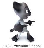 #43331 Royalty-Free (Rf) Clipart Illustration Of A 3d Siamese Cat Mascot Dancing - Pose 5