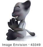 #43349 Royalty-Free (Rf) Clipart Illustration Of A 3d Siamese Cat Mascot Meditating - Pose 4