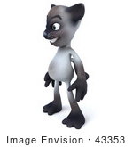 #43353 Royalty-Free (Rf) Clipart Illustration Of A 3d Siamese Cat Mascot Standing And Facing Left