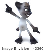 #43360 Royalty-Free (Rf) Clipart Illustration Of A 3d Siamese Cat Mascot Dancing - Pose 1