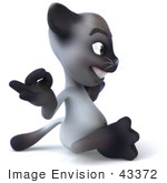 #43372 Royalty-Free (Rf) Clipart Illustration Of A 3d Siamese Cat Mascot Meditating - Pose 2