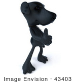 #43403 Royalty-Free (Rf) Illustration Of A 3d Black Lab Mascot Giving The Thumbs Up - Pose 2