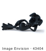 #43404 Royalty-Free (Rf) Illustration Of A 3d Black Lab Mascot Resting