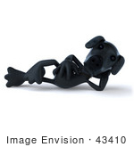 #43410 Royalty-Free (Rf) Illustration Of A 3d Black Lab Mascot Reclined
