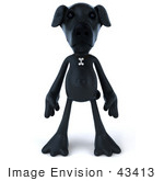#43413 Royalty-Free (Rf) Illustration Of A 3d Black Lab Mascot Standing And Facing Front