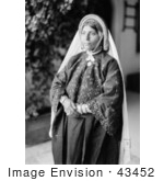 #43452 Rf Stock Photo Of A Black And White Portrait Of A Standing Ramallah Woman