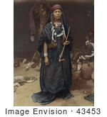 #43453 RF Stock Photo Of A Bedouin Woman Holding A Pipe by JVPD