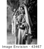 #43467 Rf Stock Photo Of A Pretty Ramallah Woman In Black And White