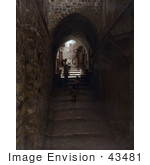 #43481 Rf Stock Photo Of A Stone Arch And Steps Through A Street Alley In Jerusalem Israel