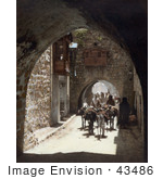#43486 Rf Stock Photo Of A Street Scene With Arches In Old City Jerusalem Israel