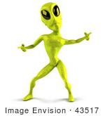 #43517 Royalty-Free (Rf) Illustration Of A 3d Green Alien Dancing - Pose 2