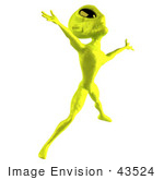 #43524 Royalty-Free (Rf) Illustration Of A 3d Green Alien Dancing - Pose 4
