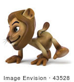 #43528 Royalty-Free (Rf) Illustration Of A 3d Lion Mascot Walking On All Fours - Pose 1