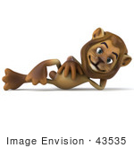 #43535 Royalty-Free (Rf) Illustration Of A 3d Lion Mascot Resting On His Side