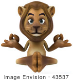 #43537 Royalty-Free (Rf) Illustration Of A 3d Lion Mascot Meditating - Pose 1