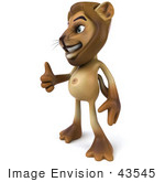 #43545 Royalty-Free (Rf) Illustration Of A 3d Lion Mascot Giving The Thumbs Up - Pose 2
