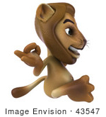 #43547 Royalty-Free (Rf) Illustration Of A 3d Lion Mascot Meditating - Pose 2