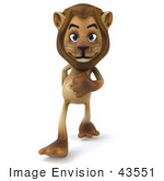 #43551 Royalty-Free (Rf) Illustration Of A 3d Lion Mascot Walking Forward