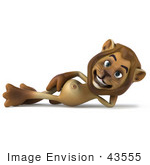 #43555 Royalty-Free (Rf) Illustration Of A 3d Lion Mascot Reclined On His Side