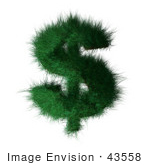 #43558 Royalty-Free (Rf) Illustration Of A 3d Grassy Green Dollar Symbol